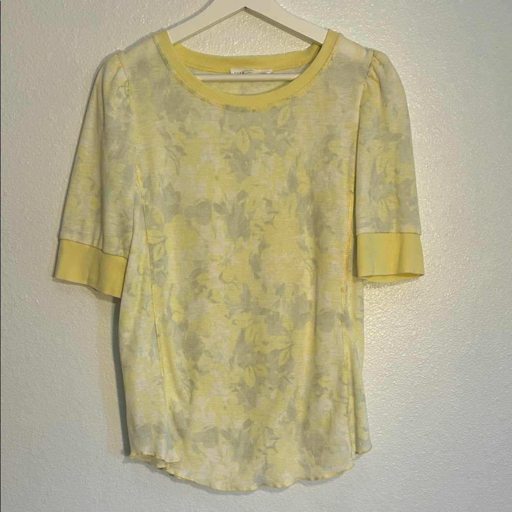 Yellow Floral Long Sleeve Top